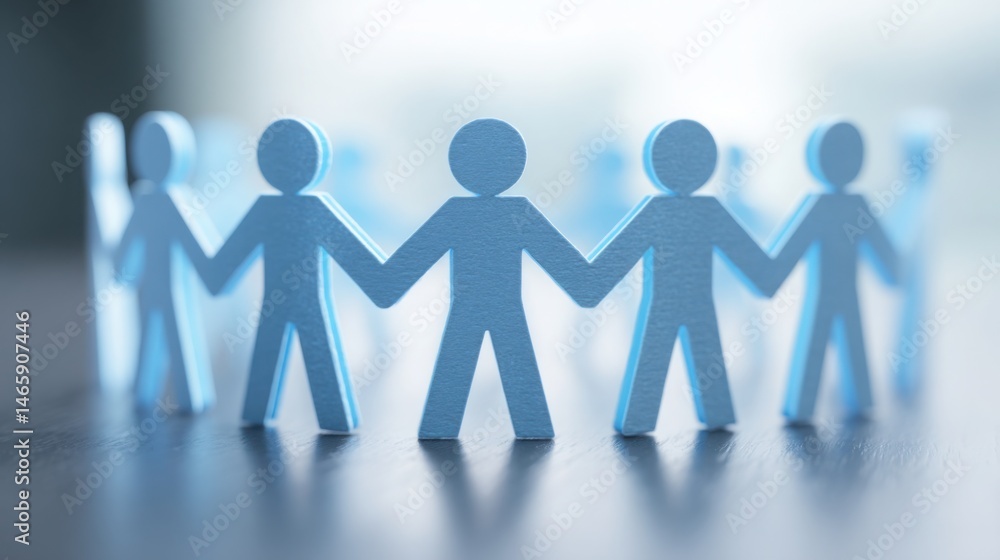 Poster group of individuals representing empathy-based conversion icon concept for collaborative soft-sell 