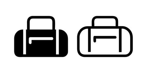 Vector icon set featuring duffle bags, suitable for travel and luggage designs.
