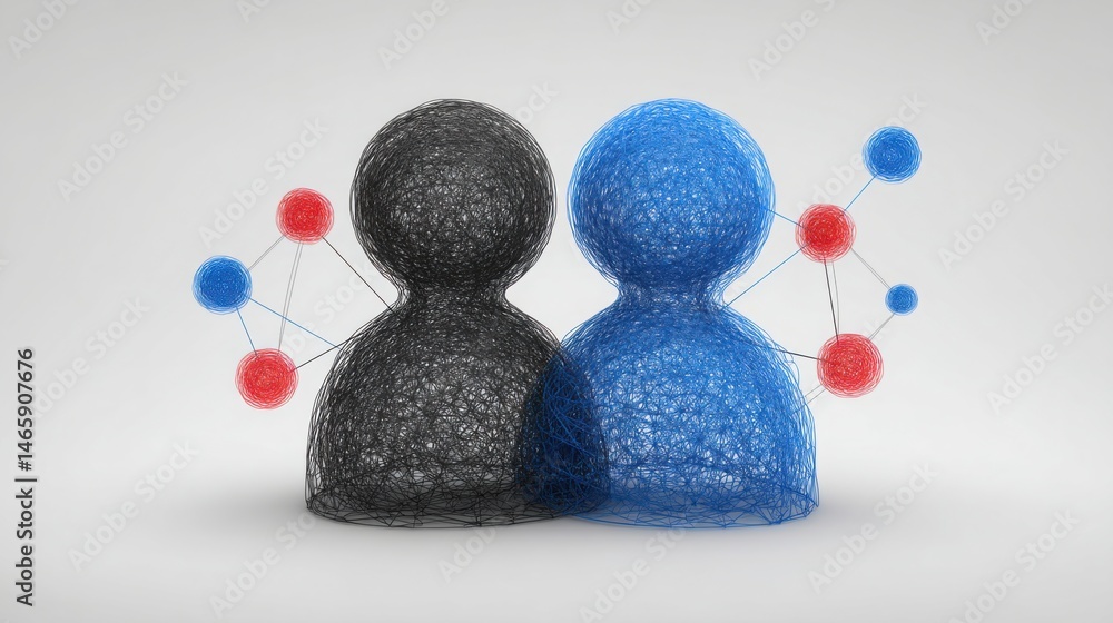 Poster engaging couple representing engagement geometry icon concept for structured influence and deliberat