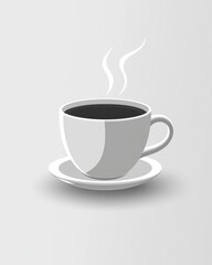 Obraz premium Simple illustration of a steaming cup of coffee