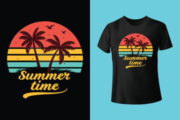 Trendy Surf Graphic with Big Wave and Palm Trees – Youth Summer Streetwear Art