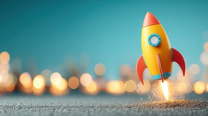 Dynamic cityscape representation within fibonacci launch phase icon concept for step-aligned rollout visuals