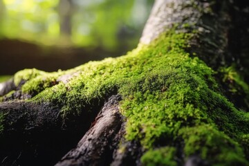 moss on the tree in the forest 