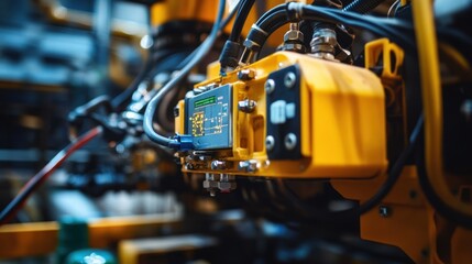 Close-up of Industrial Machinery Control Panel