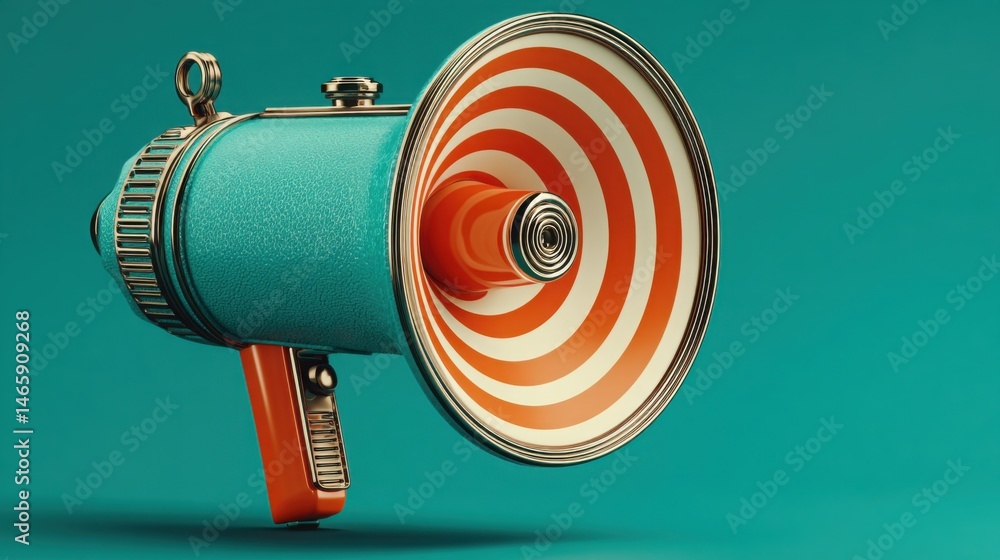 Poster large focus-driven campaign icon concept illustrating the importance of clear messaging without dist