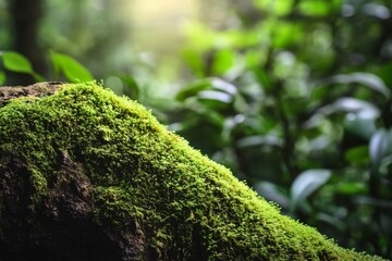 moss on the tree in the forest 