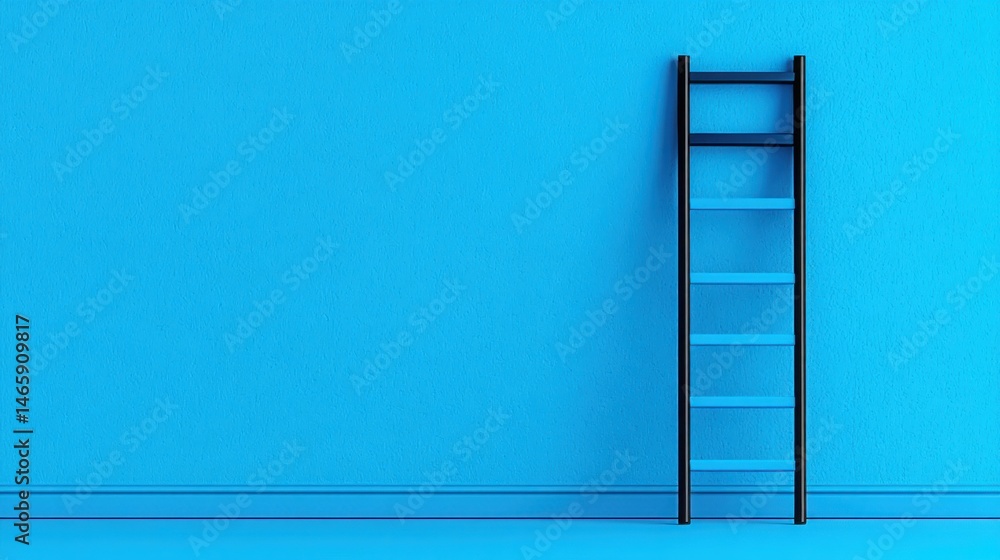 Poster insight ladder icon concept depicting value steps as a bridge in a structured realist framework for 