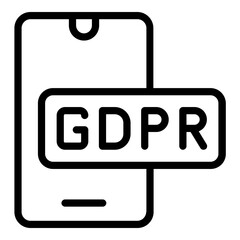 smartphone gdpr icon line