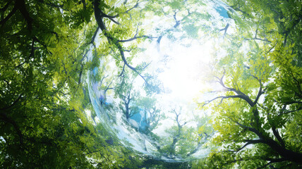 Fototapeta premium View from above Forest canopy landscape