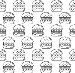 Hamburger Background Seamless Pattern