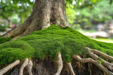 moss on the tree in the forest 