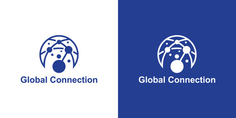 logo design global and connection,network,design simple and elegant.
