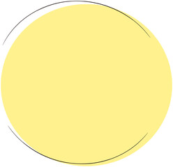 パステルイエローの丸のフレーム