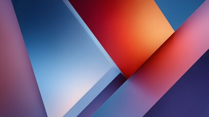 Obraz premium Abstract business composition featuring minimalist geometric shapes and clean lines, bathed in soft gradient lighting, expressing modern strategy, organization, and futuristic corporate clarity
