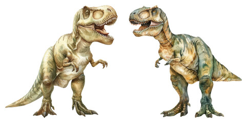 t-rex watercolor vector illustration