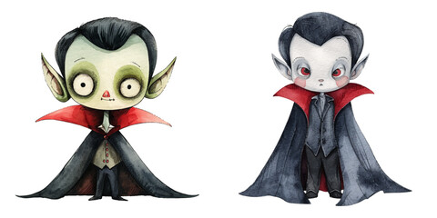 vampire watercolor vector illustration