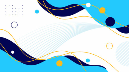 Abstract vibrant design in blue, white, and yellow. Perfect for modern backgrounds, digital art, or creative projects needing a pop of color.