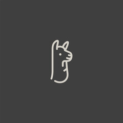 Llama logo in smooth and elegant line art style.