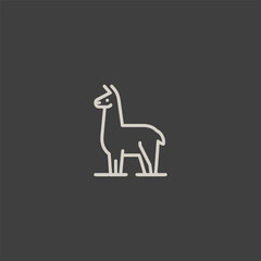 Llama logo in smooth and elegant line art style.