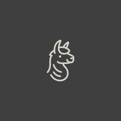 Llama logo in smooth and elegant line art style.