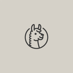 Obraz premium Llama logo in smooth and elegant line art style.