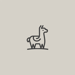 Llama logo in smooth and elegant line art style.