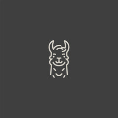Llama logo in smooth and elegant line art style.