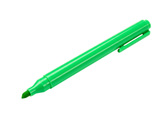 Bright Green Marker Pen Isolated on White – Ideal for Creative Design Projects