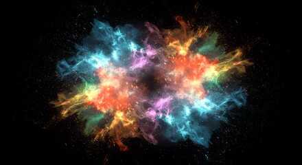 Naklejka premium Colorful Explosion of Energy Abstract Art