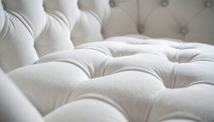 pure white tufted sofa, chair, furniture, bright, fabric, textile