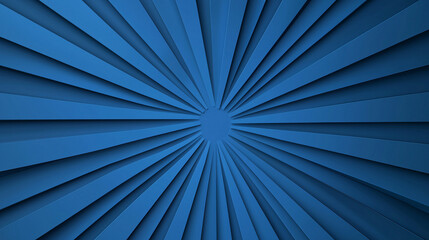 A blue burst of converging lines radiates outward from the center in a geometric design scheme.