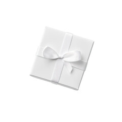 White gift box, ribbon