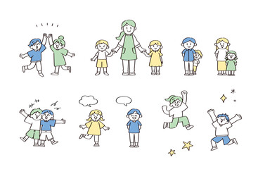 子供たちのイラストセット