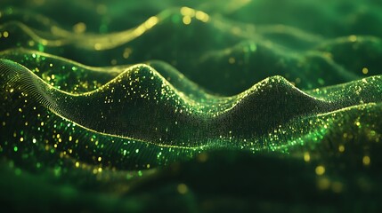 Abstract green and gold textured surface