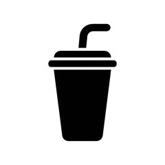 Silhouette Drink Cup with Straw Icon