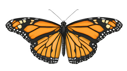 Fototapeta premium Captivating Detailed Image of a Monarch Butterfly with Its Strikingly Vibrant Orange and Black Wings
