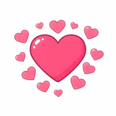 Pink Heart with Smaller Hearts Illustration