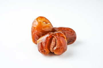 Dates fruit sukari or kurma sukari, isolated on white background