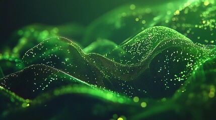 Abstract green digital waves