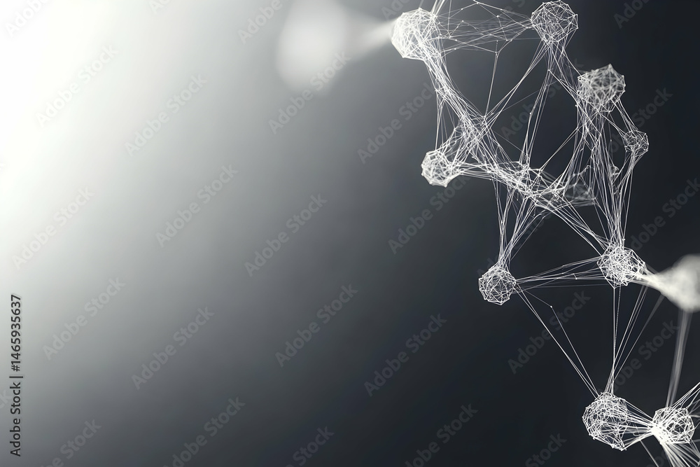 Aufkleber abstract network connection, digital data flow, glowing nodes, technology background. ideal for webs