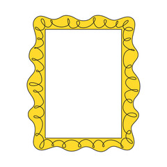 Vertical secorative gold photo frame isolated vector illustration