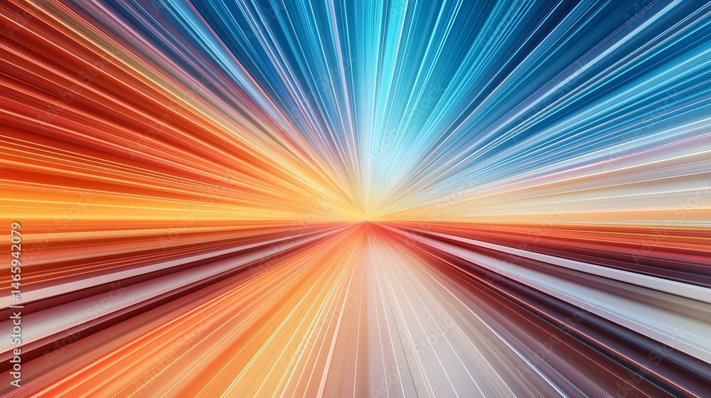 Poster the image is an abstract representation of speed and movement, featuring a burst of radiating lines 