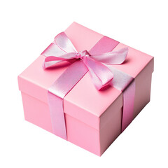 Obraz premium Pink Gift Box with Ribbon