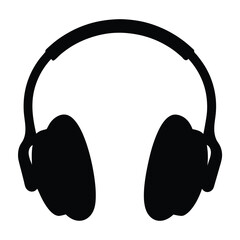 headphones vector silhouette icon - ideal for business, office, or remote work graphics.