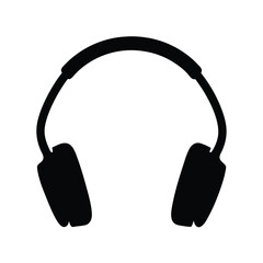Obraz premium headphones vector silhouette icon - ideal for business, office, or remote work graphics.