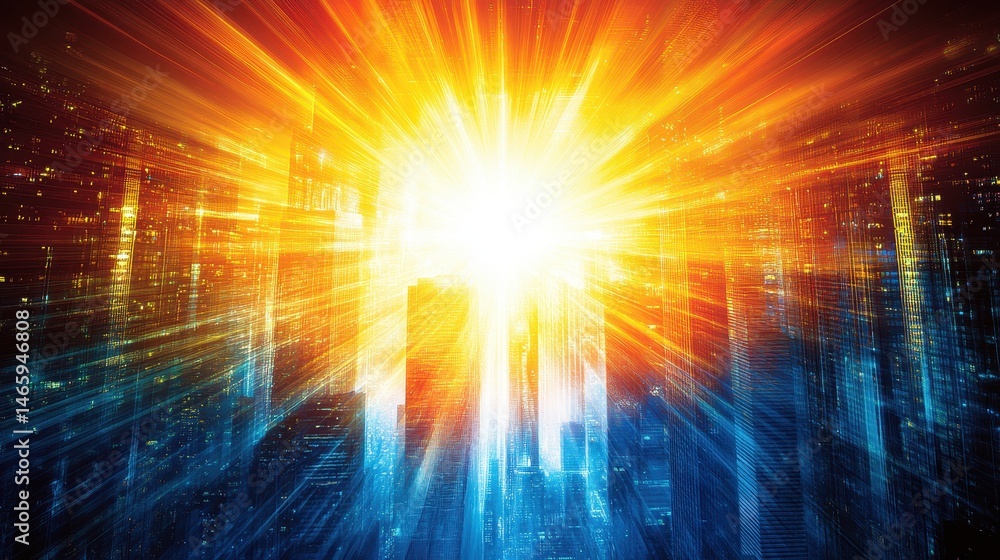 Aufkleber futuristic technological blast showcasing abstract digital explo