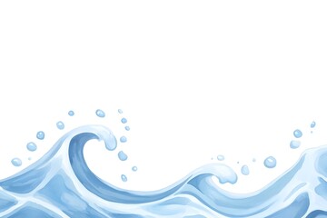Serene ocean waves with gentle crests and bubbly froth, isolated on a white background