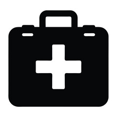 office first aid kit vector silhouette icon - ideal for business, office, or remote work graphics.