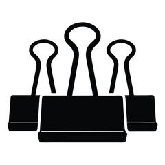 paper clips vector silhouette icon - ideal for business, office, or remote work graphics.