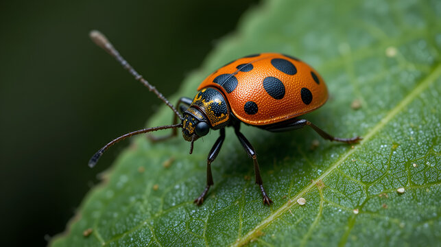 firebug Pyrrhocoris apterus on the leaf